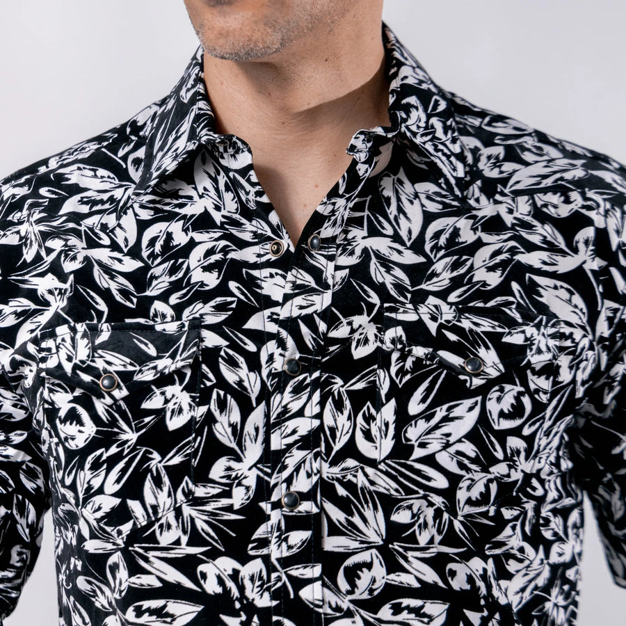 Camisa Wild Bull Estampada Flock Negro/Blanco 080