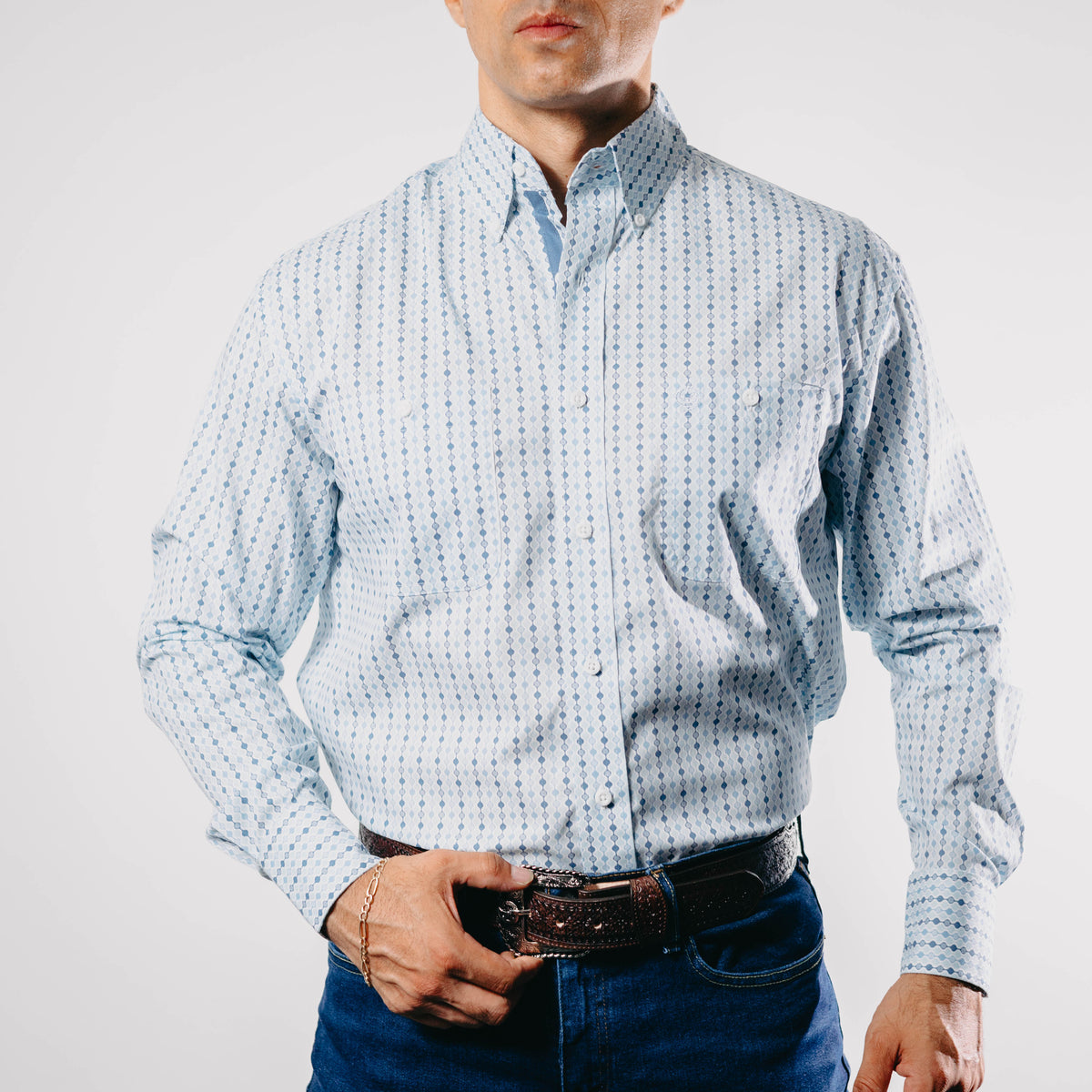 Camisa Wrangler George Strait Est Azul 212