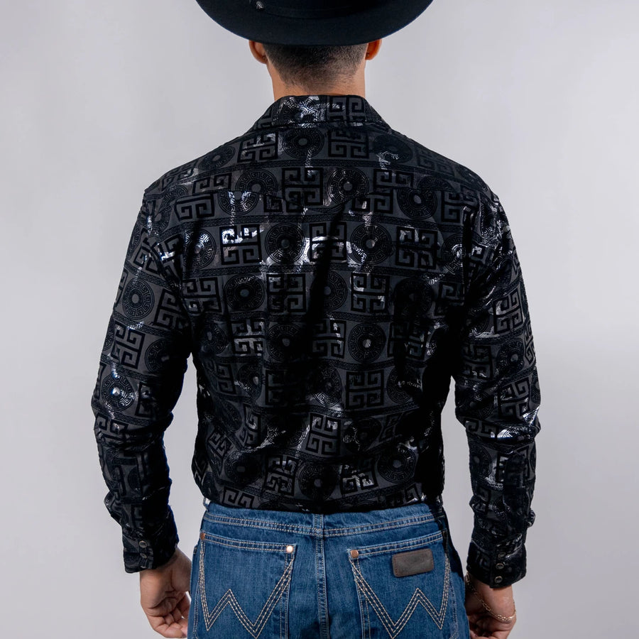 Camisa Wild Bull Estampada Flock Negro 083