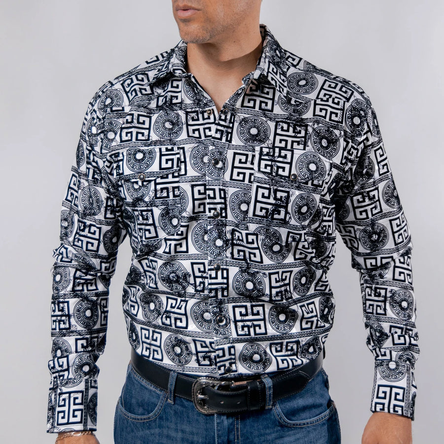 Camisa Wild Bull Estampada Flock Blanco 084