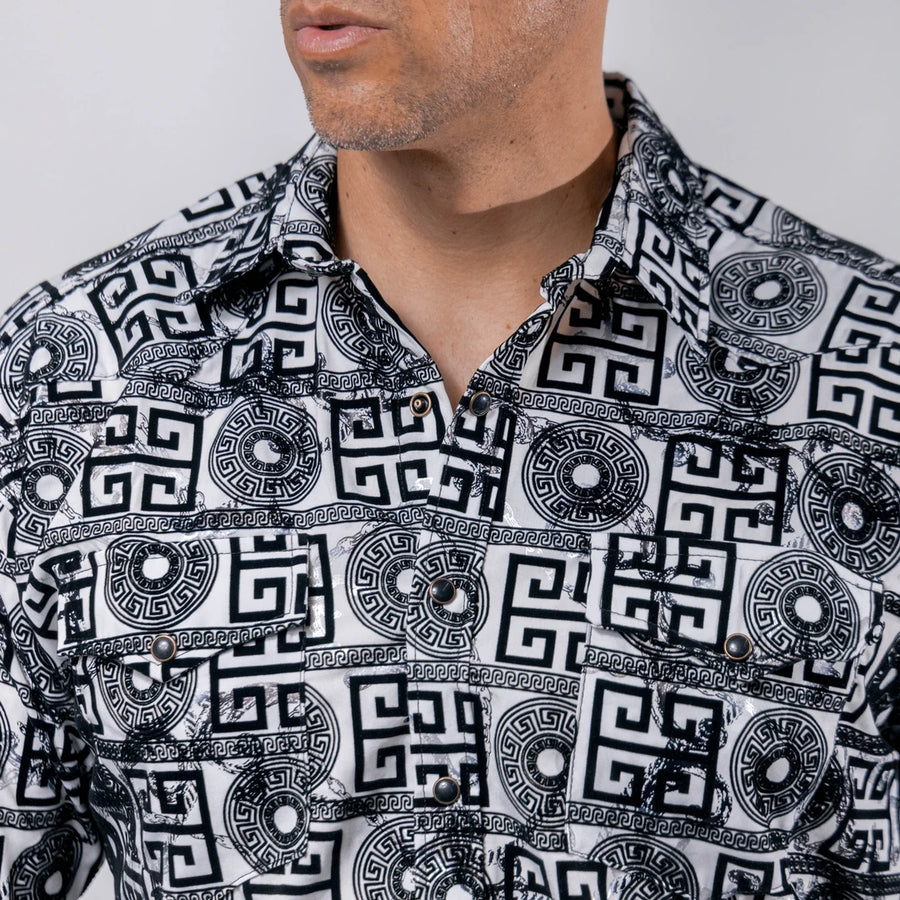 Camisa Wild Bull Estampada Flock Blanco 084