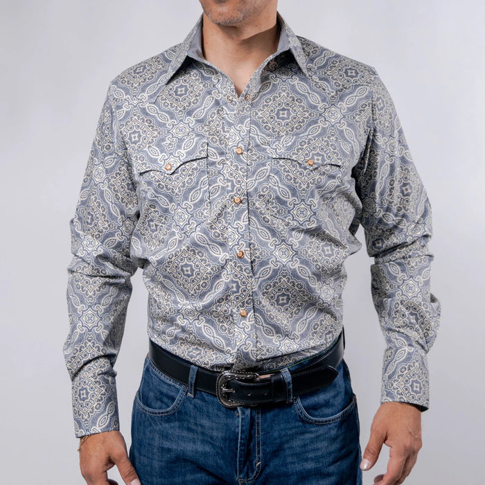 Camisa Cactus Estampada Amibas Azul 131