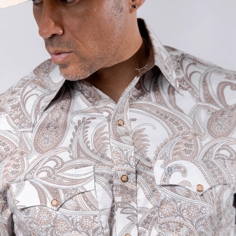 Camisa Cactus Estampada Amibas Blanco/Café 133