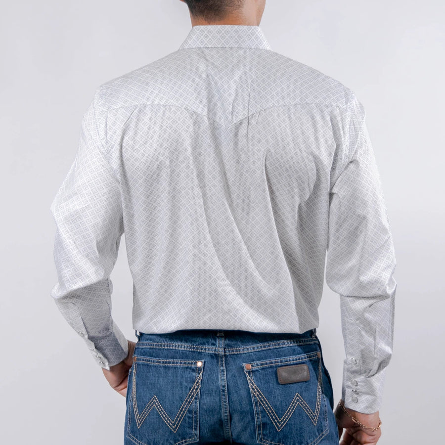 Camisa 1800 West Estampada Blanca/Negro 015
