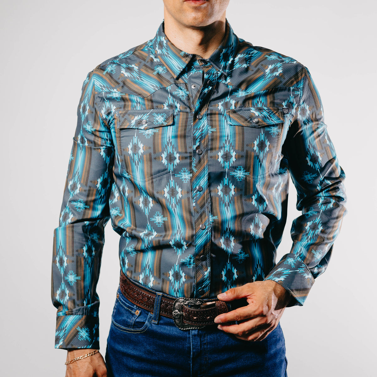 Camisa Rock&Roll Performance Aztec Teal 005