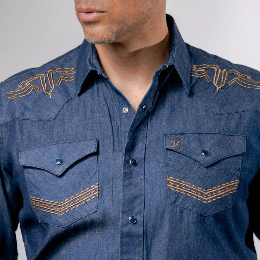 Camisa 1800 West Bord Mezclilla 018