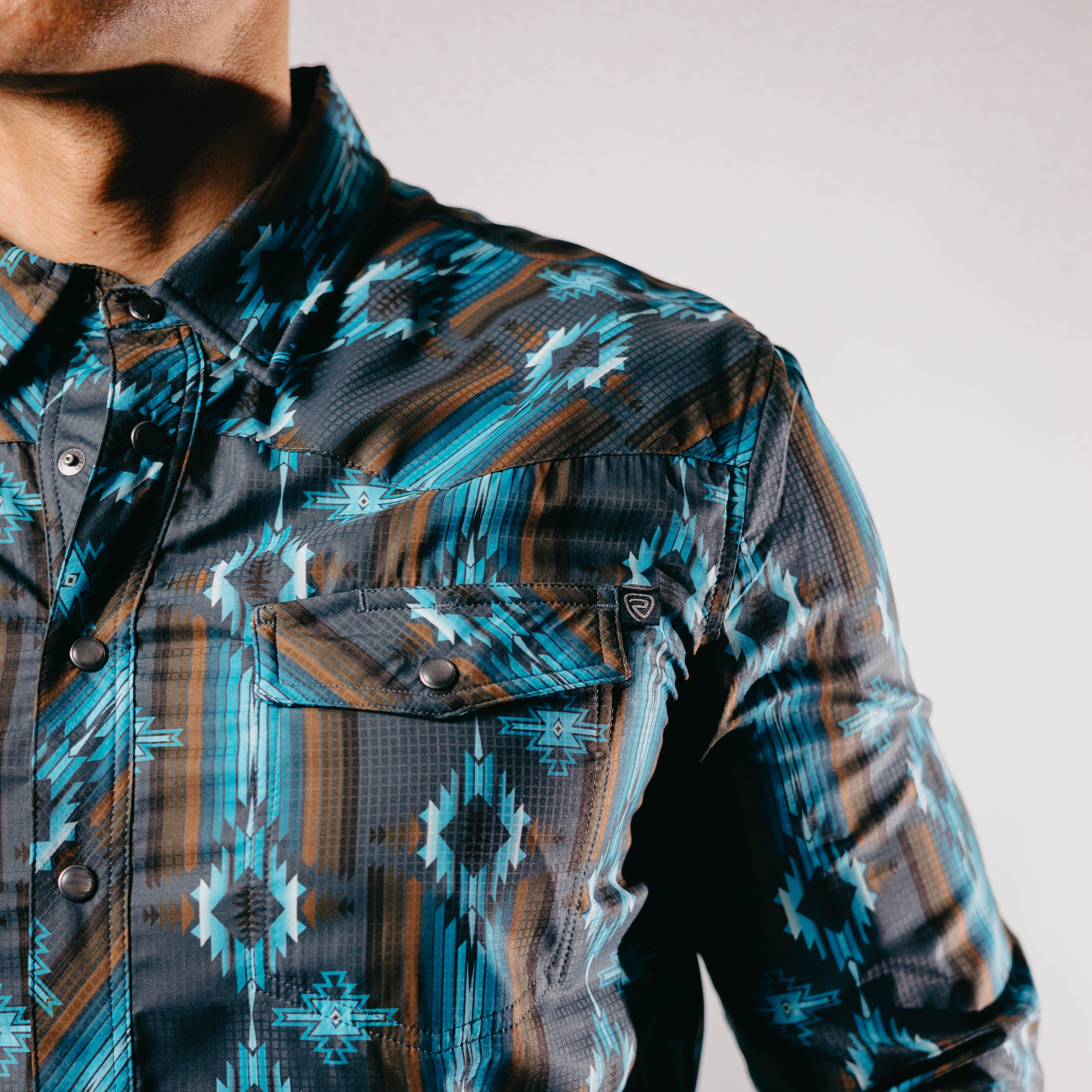 Camisa Rock&Roll Performance Aztec Teal 005