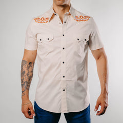 Camisa Rock&Roll MC EMB Beige 010