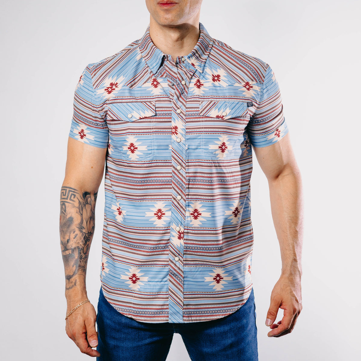 Camisa Rock&Roll MC Performance Aztec Blue 016