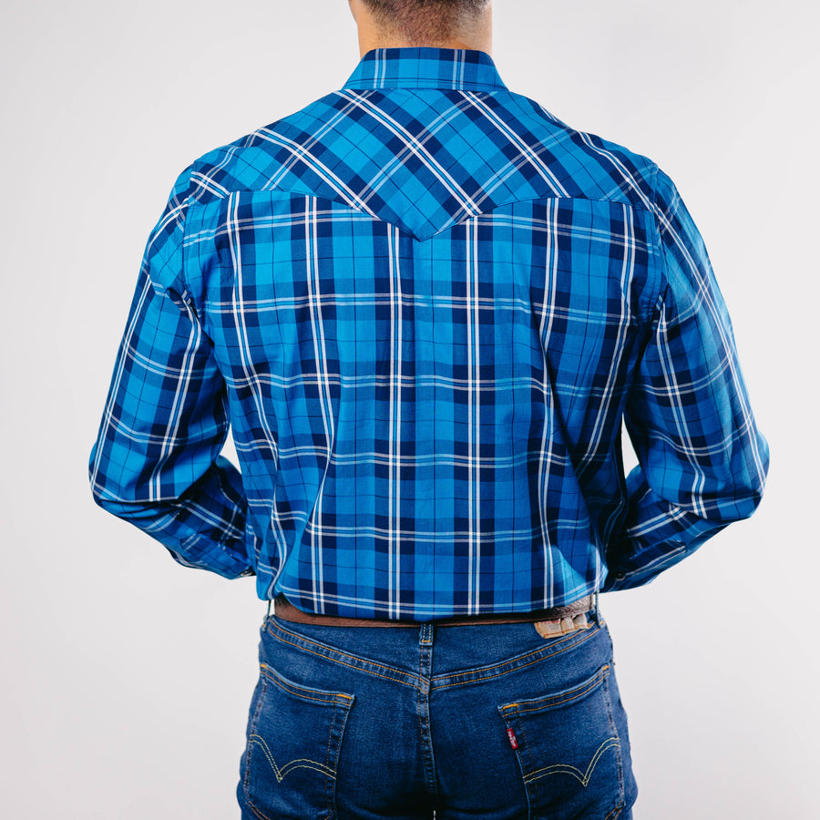 Camisa 1800 West Cuadros Azul 002