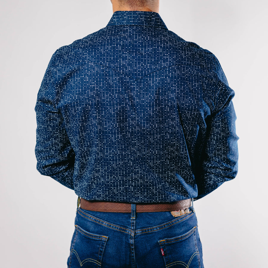 Camisa 1800 West Estampada Azul 003