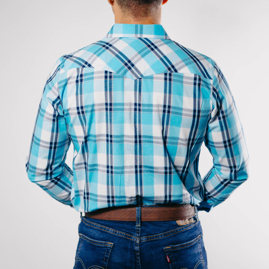 Camisa Bochi Cuadros Celeste/Azul 010