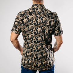 Camisa Bochi MC Est Negro/Beige 011