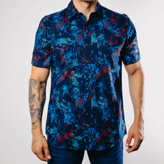 Camisa Bochi MC Est Azul/Rojo 012