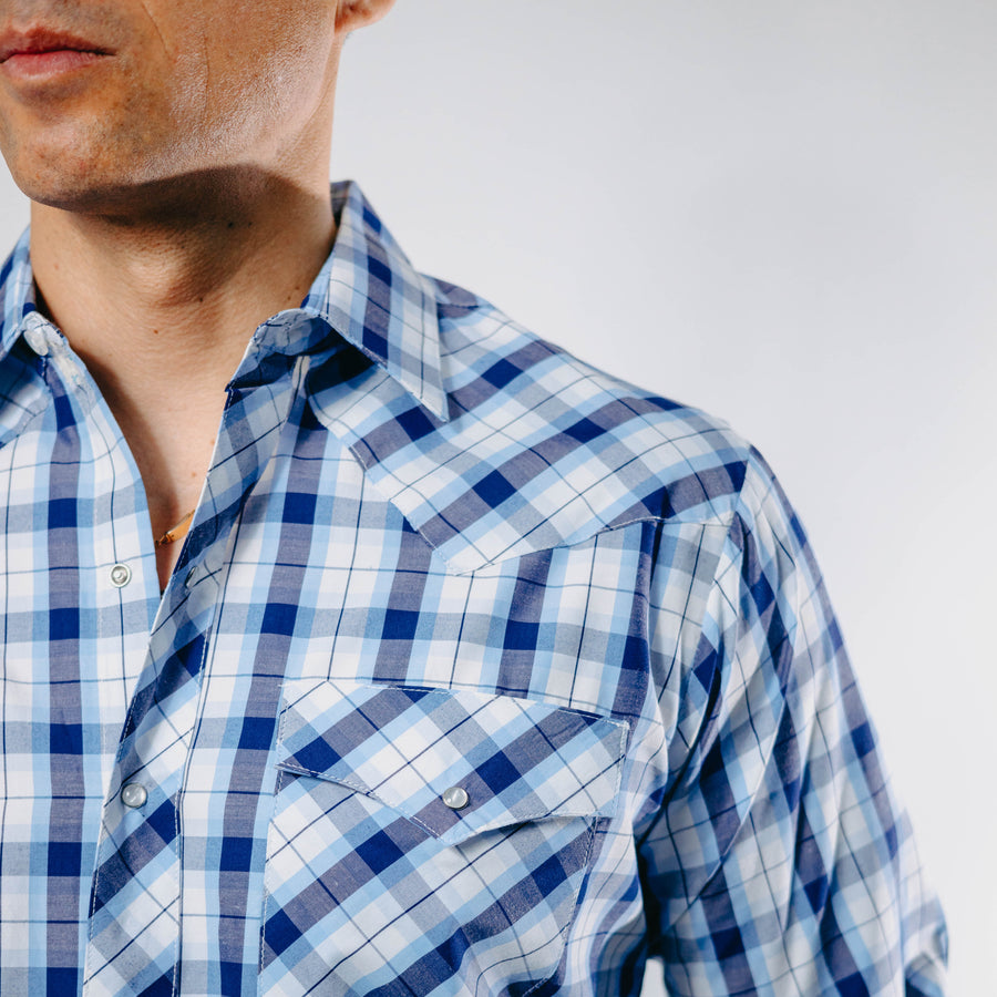 Camisa Hannover Cuadros Blanco Celeste 298