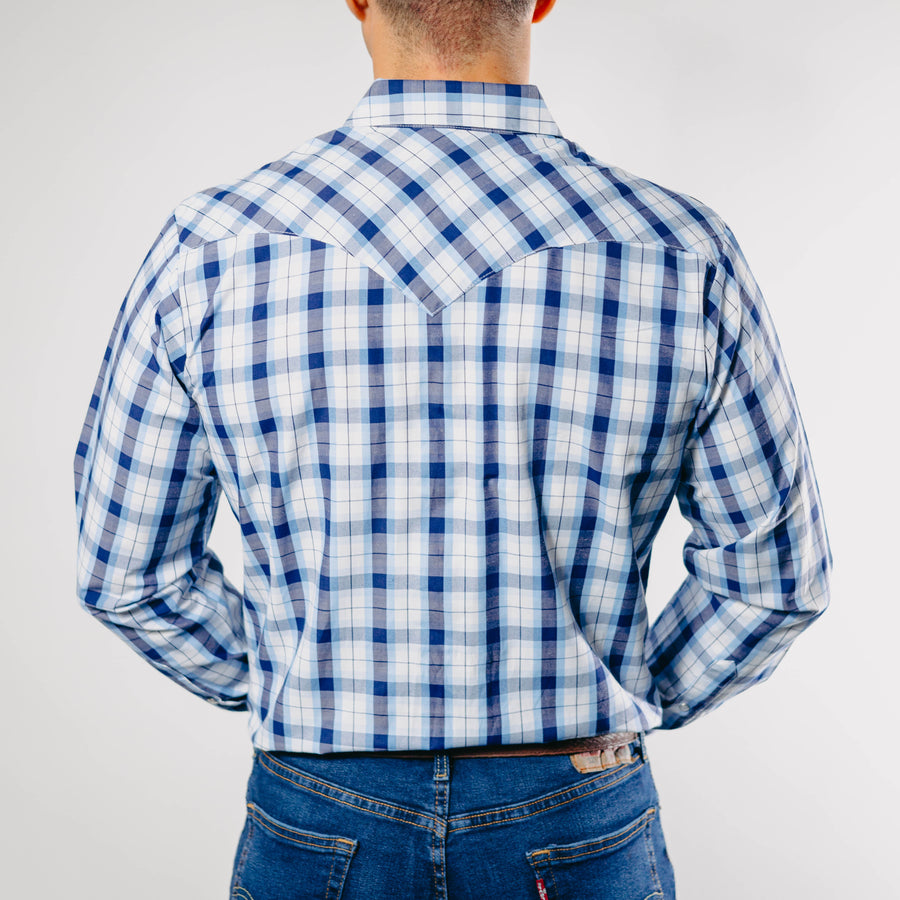 Camisa Hannover Cuadros Blanco Celeste 298