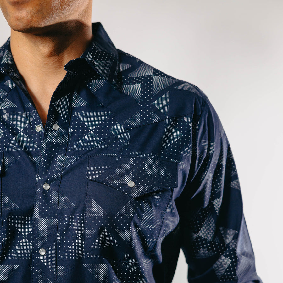 Camisa Hannover Estampada Navy Rombos 300