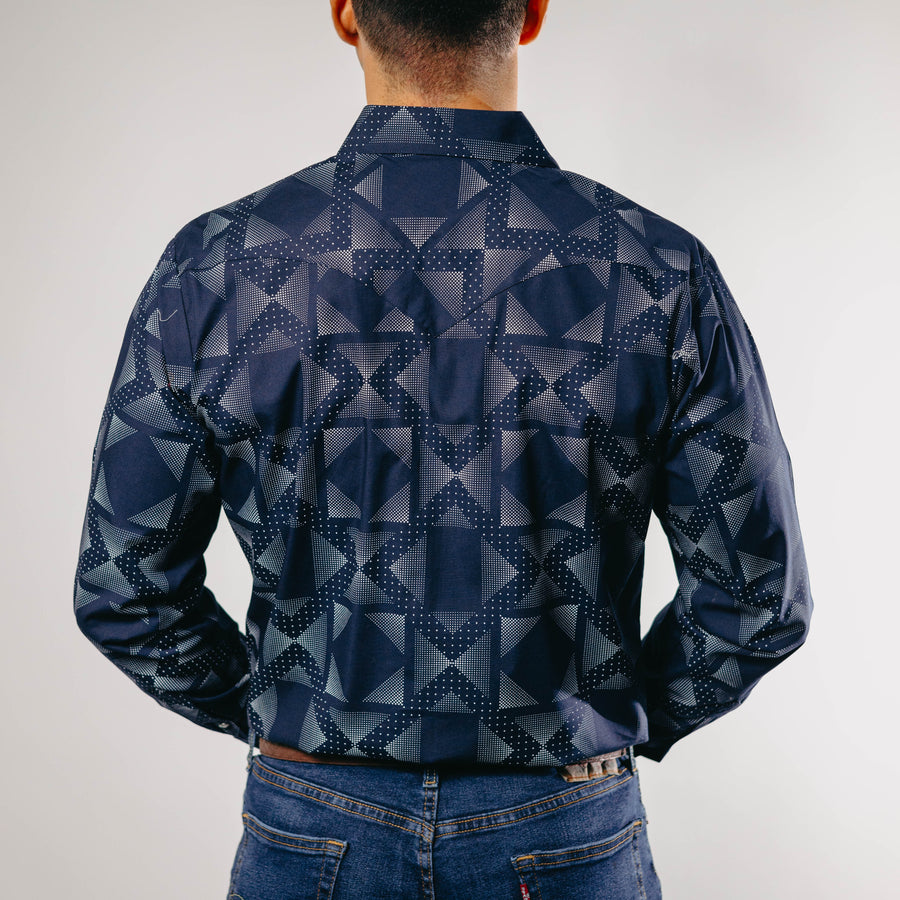 Camisa Hannover Estampada Navy Rombos 300