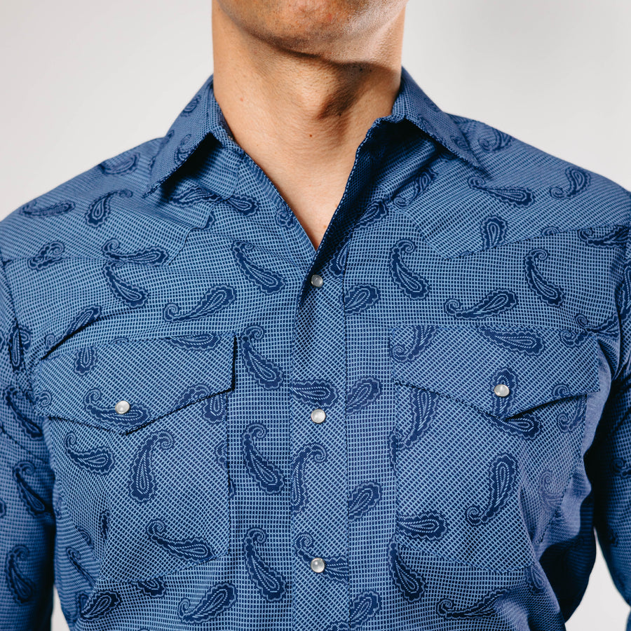 Camisa Hannover Estampada Azul Amibas 308
