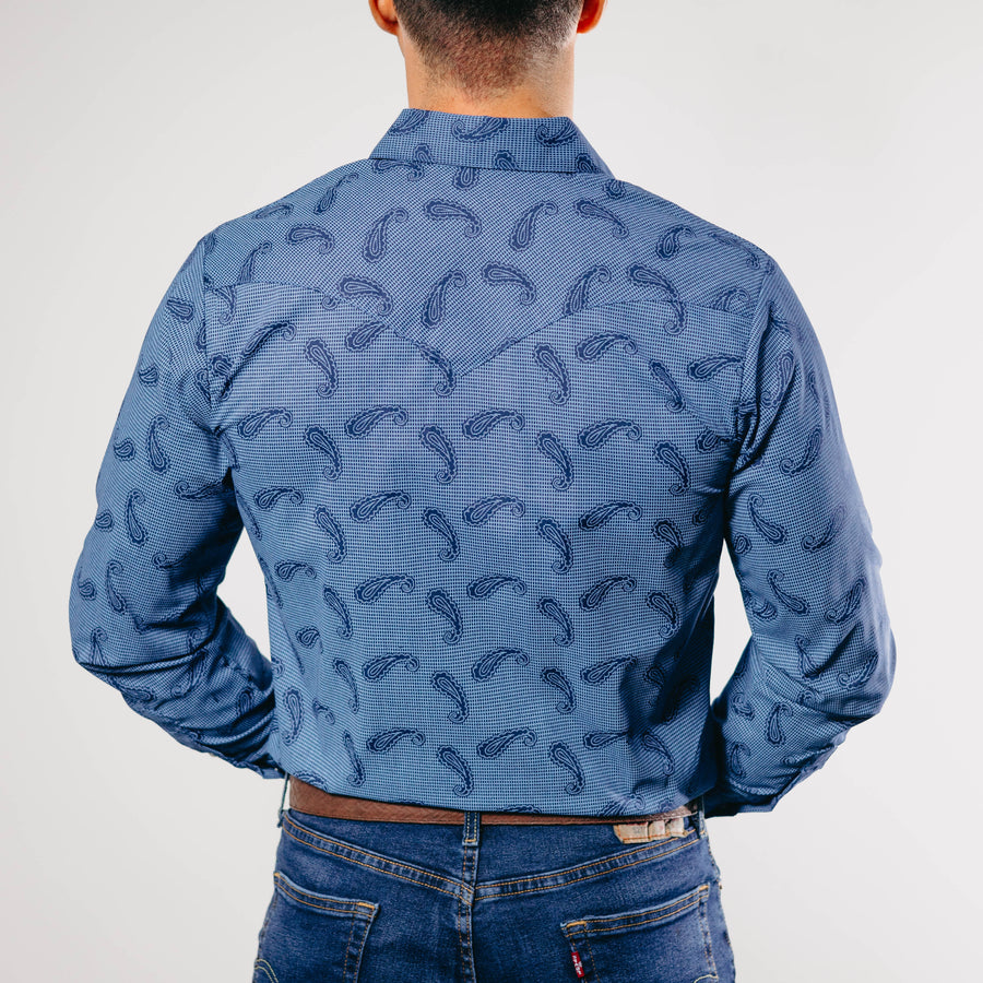 Camisa Hannover Estampada Azul Amibas 308