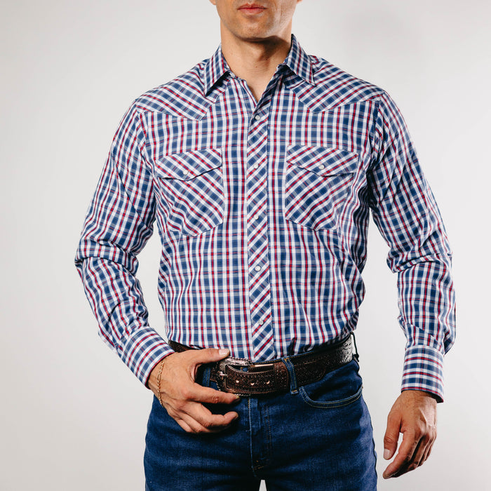 Camisa Hannover Cuadros Azul Rojo 319