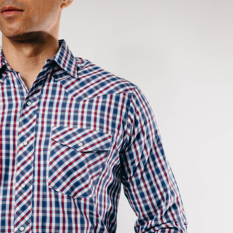 Camisa Hannover Cuadros Azul Rojo 319