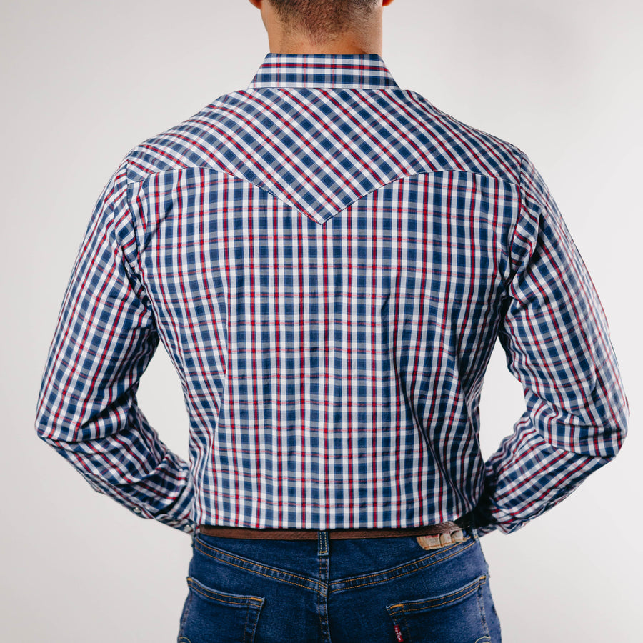 Camisa Hannover Cuadros Azul Rojo 319