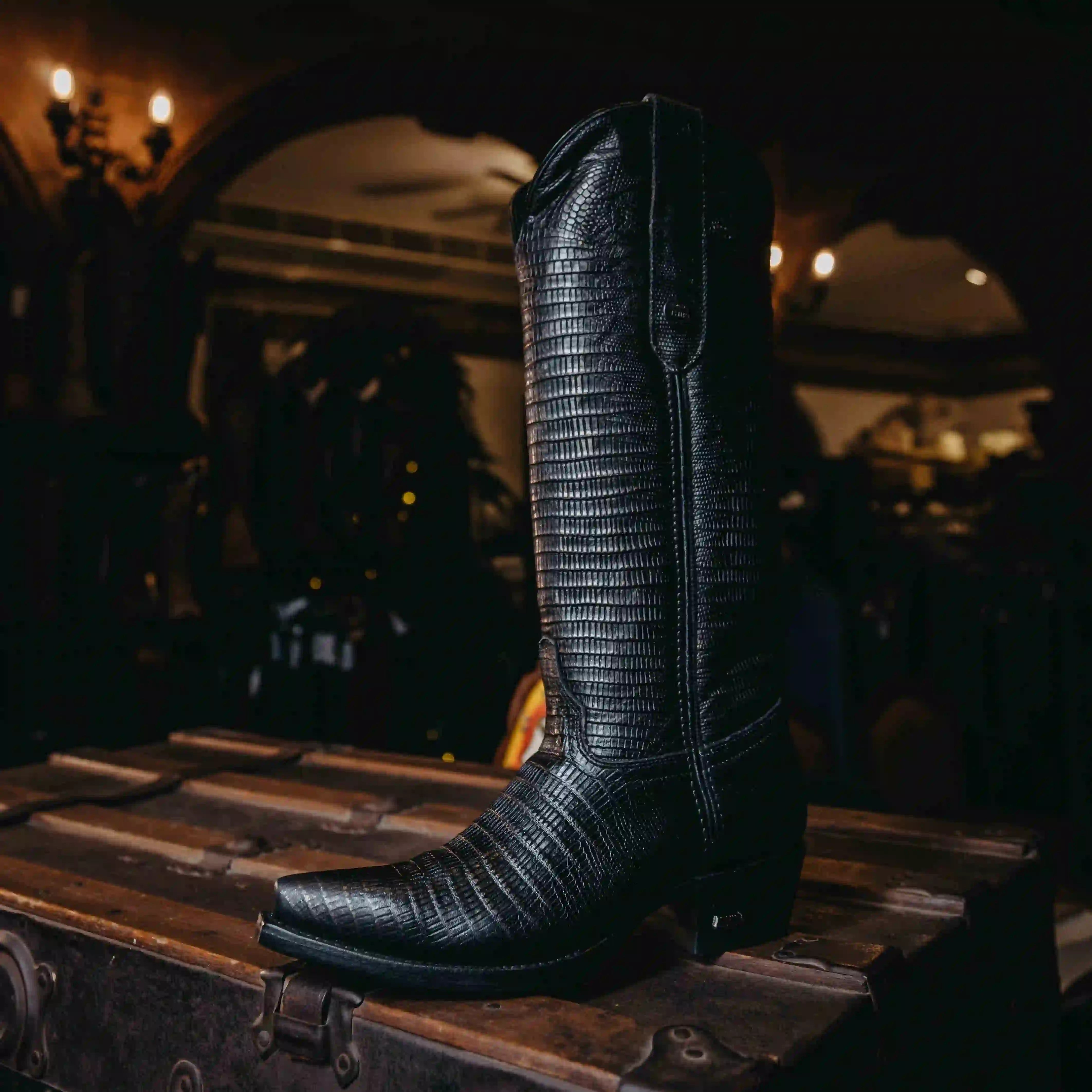 Bota Athiri Print Lizard Negro H-Retro 021
