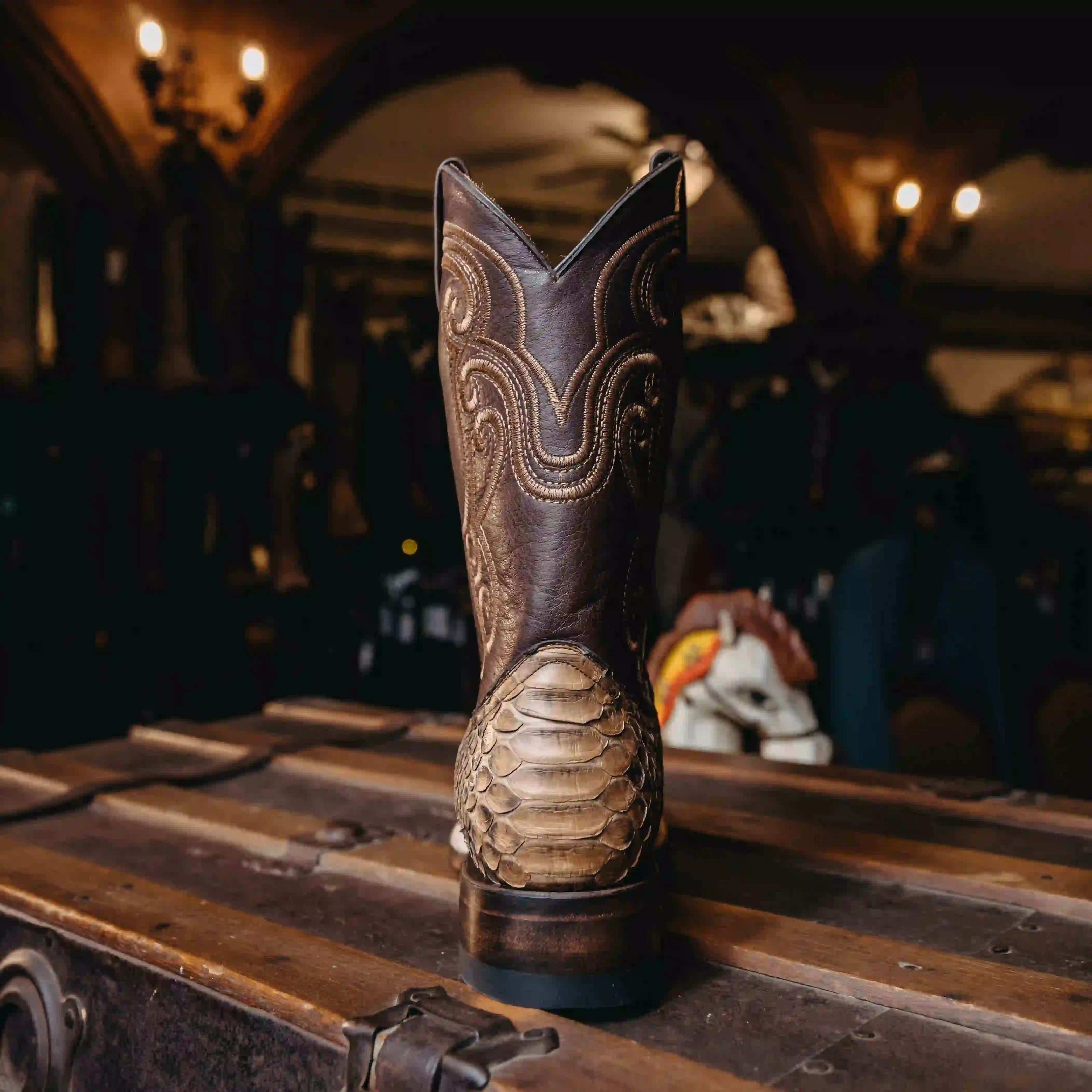 BOTA COWBOYS EXOTICA PITON CAML H-500