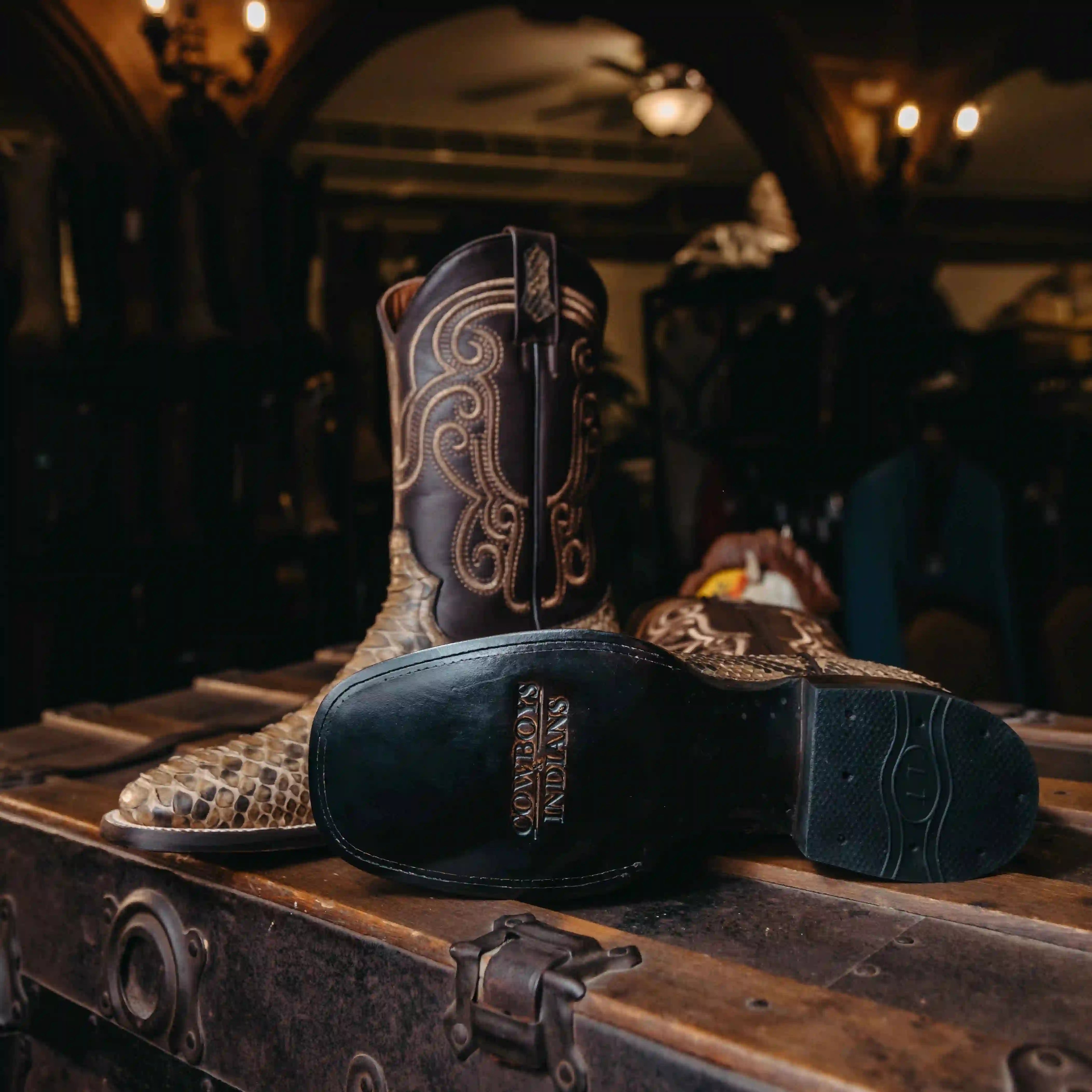 BOTA COWBOYS EXOTICA PITON CAML H-500