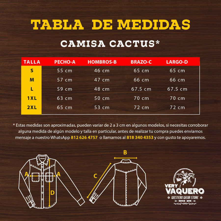 Camisa Cactus Cuadros Foil Blanco 078
