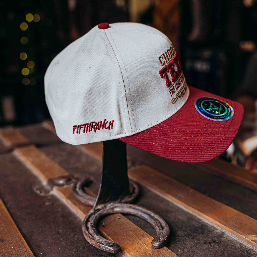 GORRA 5TH RANCH COUNTRY HUESO/VINO