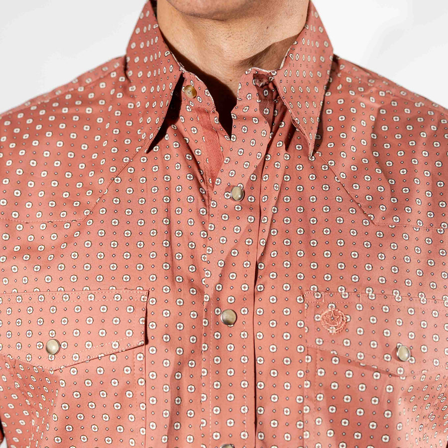 Camisa Wrangler George Strait Estampada Color Salmón