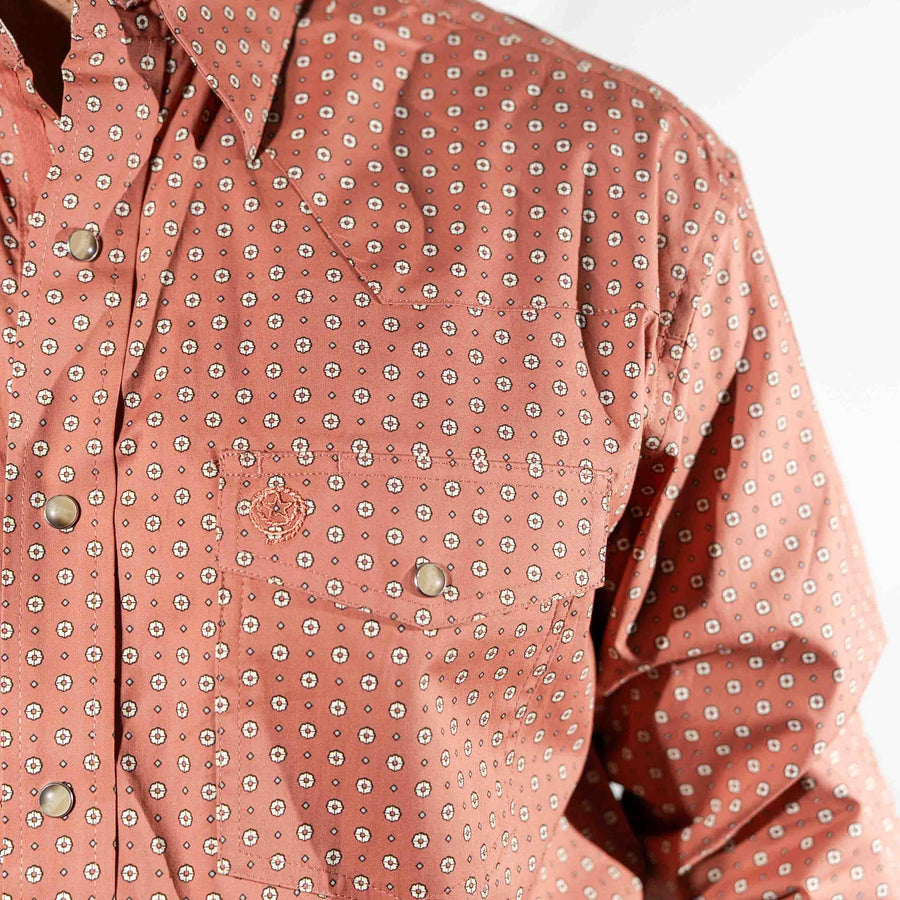 Camisa Wrangler George Strait Estampada Color Salmón