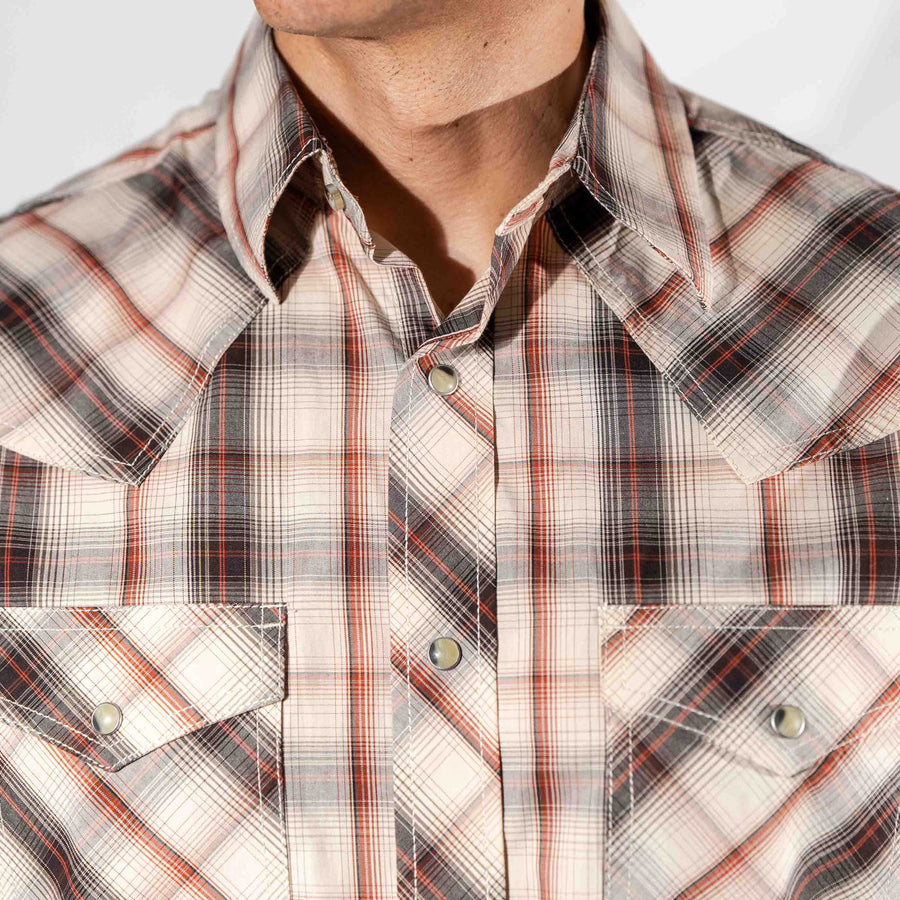 Camisa Wrangler 20X Cuadros Beige Café