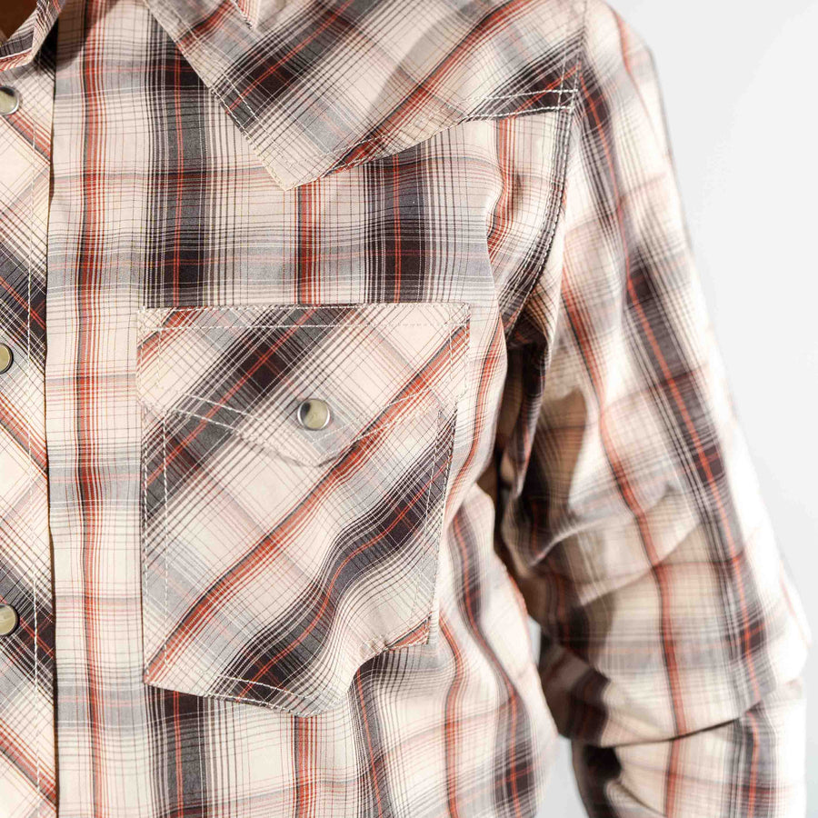 Camisa Wrangler 20X Cuadros Beige Café