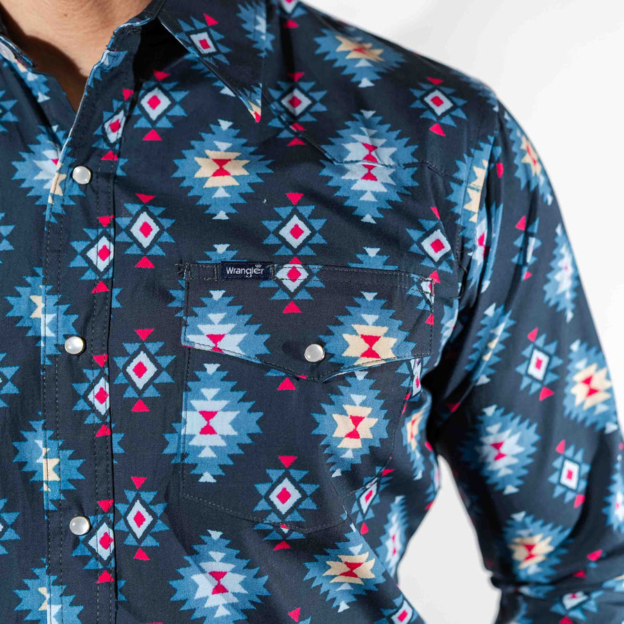 Camisa Wrangler Checotah Azul
