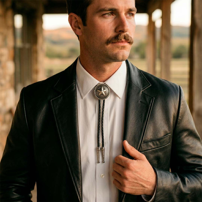 Corbatín Very Vaquero Circular Star Plata 067