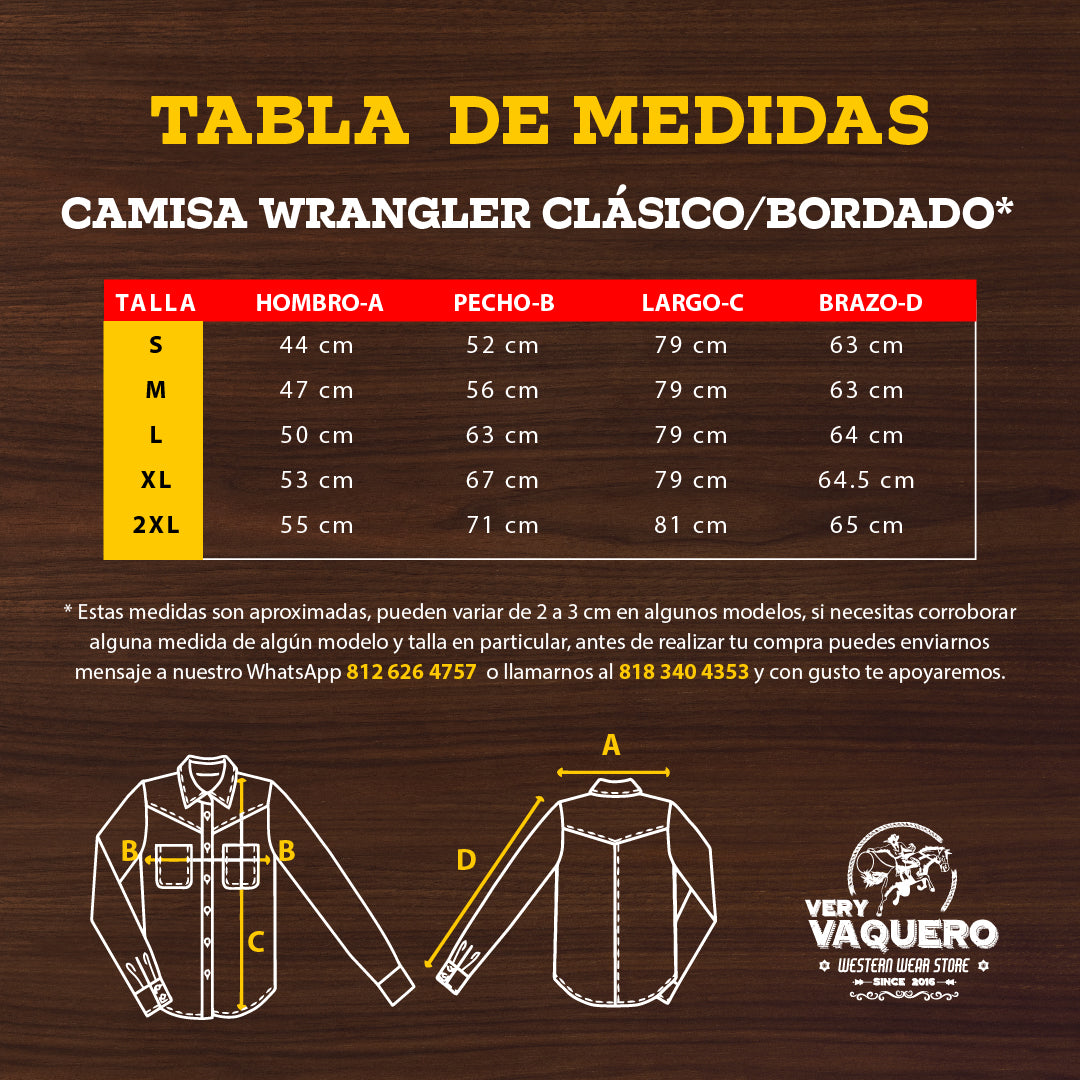 Camisa Wranlger Estilo: Bordada Logo Negra 047