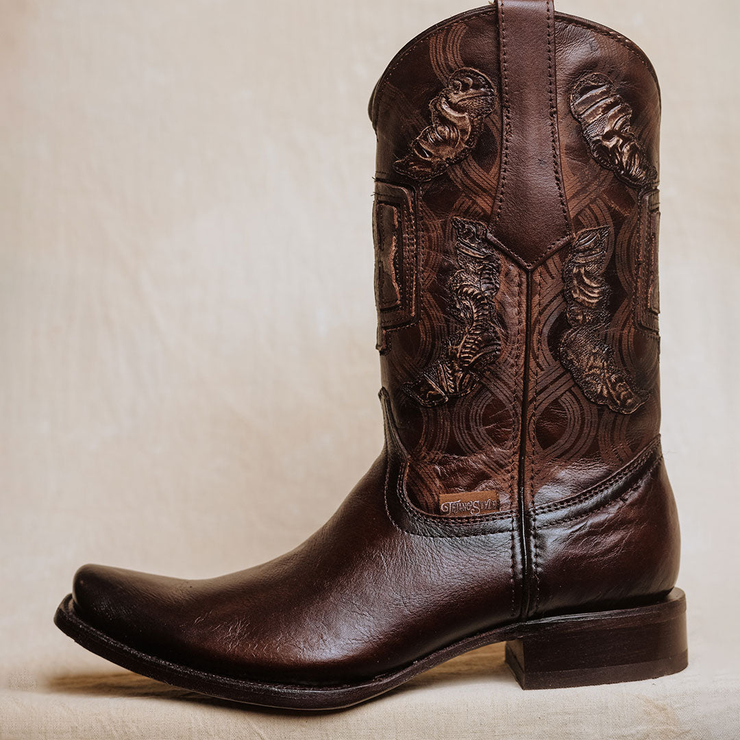 Bota Tejano Style Prime Cavalier Café Hombre 024