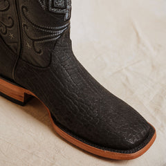 Bota Tejano Style Cuello De Toro Negro Hombre 027