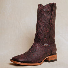 Bota Tejano Style Ave Print Black Cherry Hombre 029