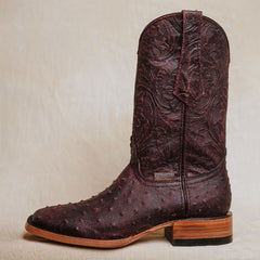 Bota Tejano Style Ave Print Black Cherry Hombre 029