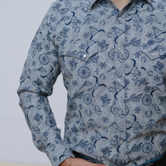 Camisa Wrangler Twenty X Est Azul 203