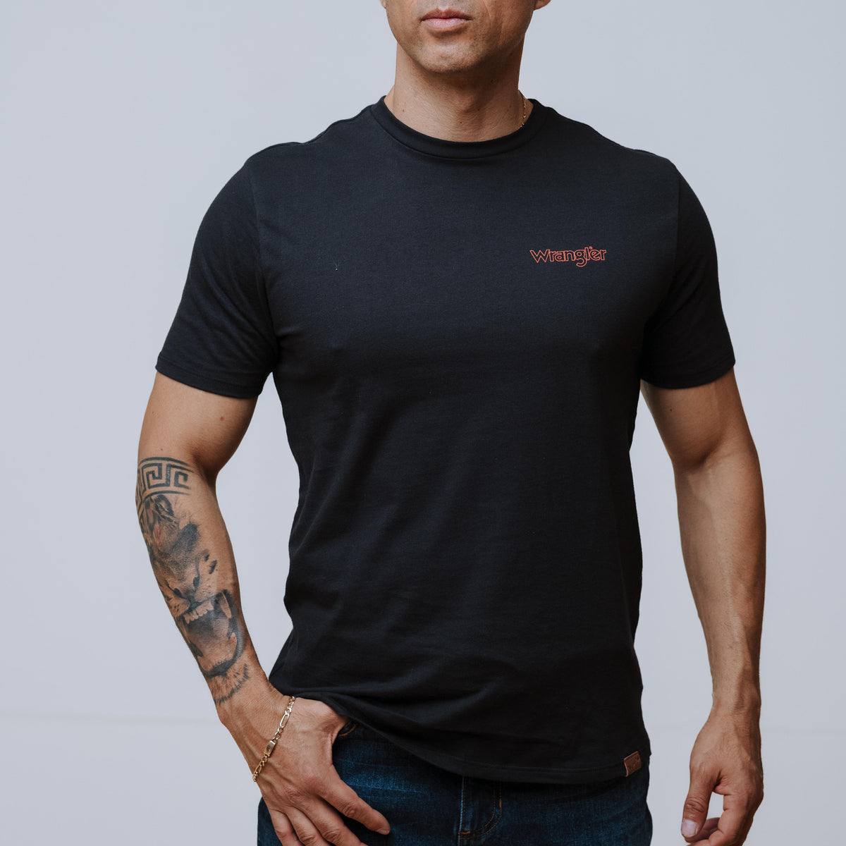 Playera Wrangler Negra Logo 196