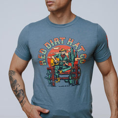 Playera Red Dirth Singing Cowboy Blue 008