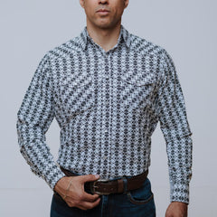 Camisa American West Est Blanco Navajo 022