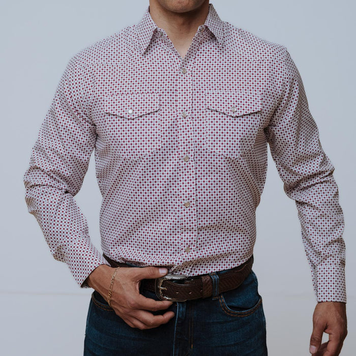 Camisa American West Estampada Blanco Cruz 023