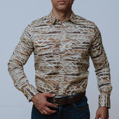 Camisa Platini Checotah Beige/Café 019