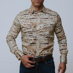 Camisa Platini Checotah Beige/Café 019